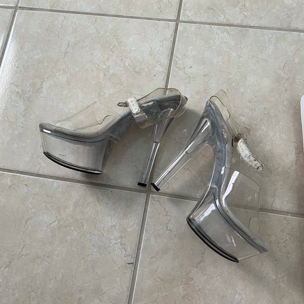Ellie clear platform heels